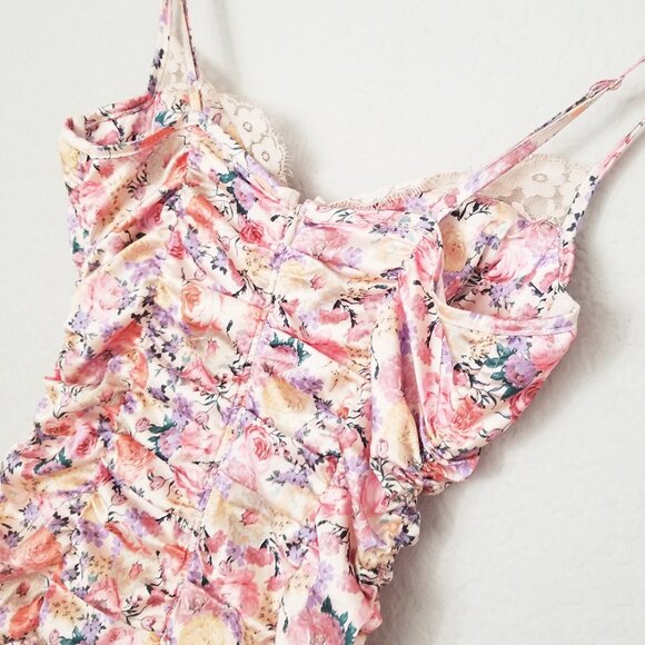 FOR LOVE & LEMONS Gardenia Mini Dress S Ruched Sweetheart Corset Romantic $228 - Picture 12 of 16